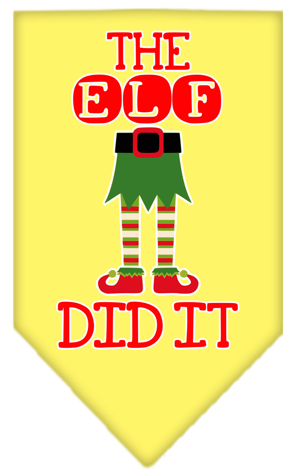The Elf Did It Screen Print Bandana Yellow Small